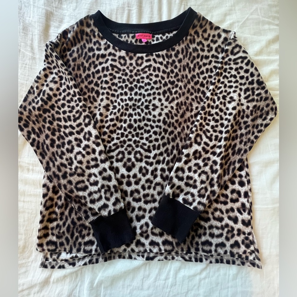 Betsy Johnson Cheetah Print Fleece Pullover